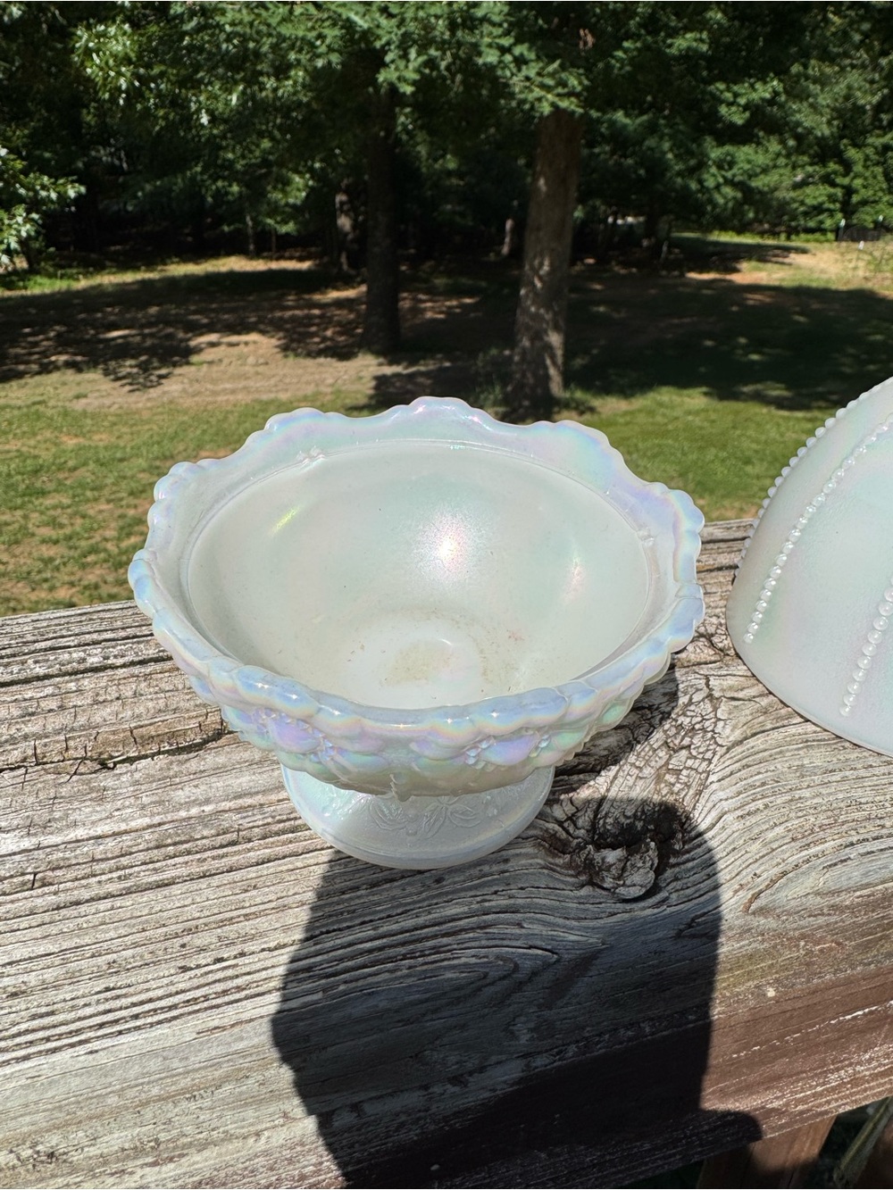 Iridescent Opalescent Beaded fairy lamp Fenton - Picture 4 of 10